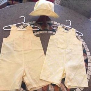 VINTAGE CHARM ~ Custom handmade 3 pc. Boys LOT ~Jon JON ~ Sun Hat ~ 18-24M / 2T